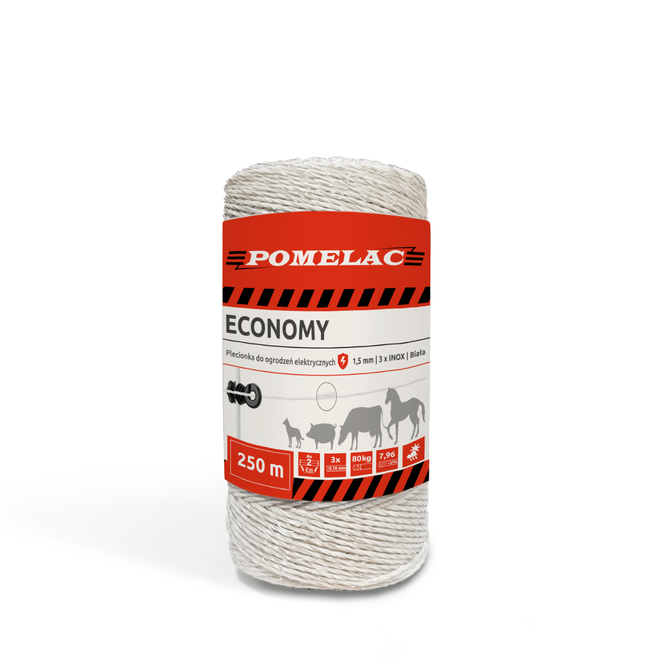 Plecionka do ogrodzeń elektrycznych Pomelac ECO biała