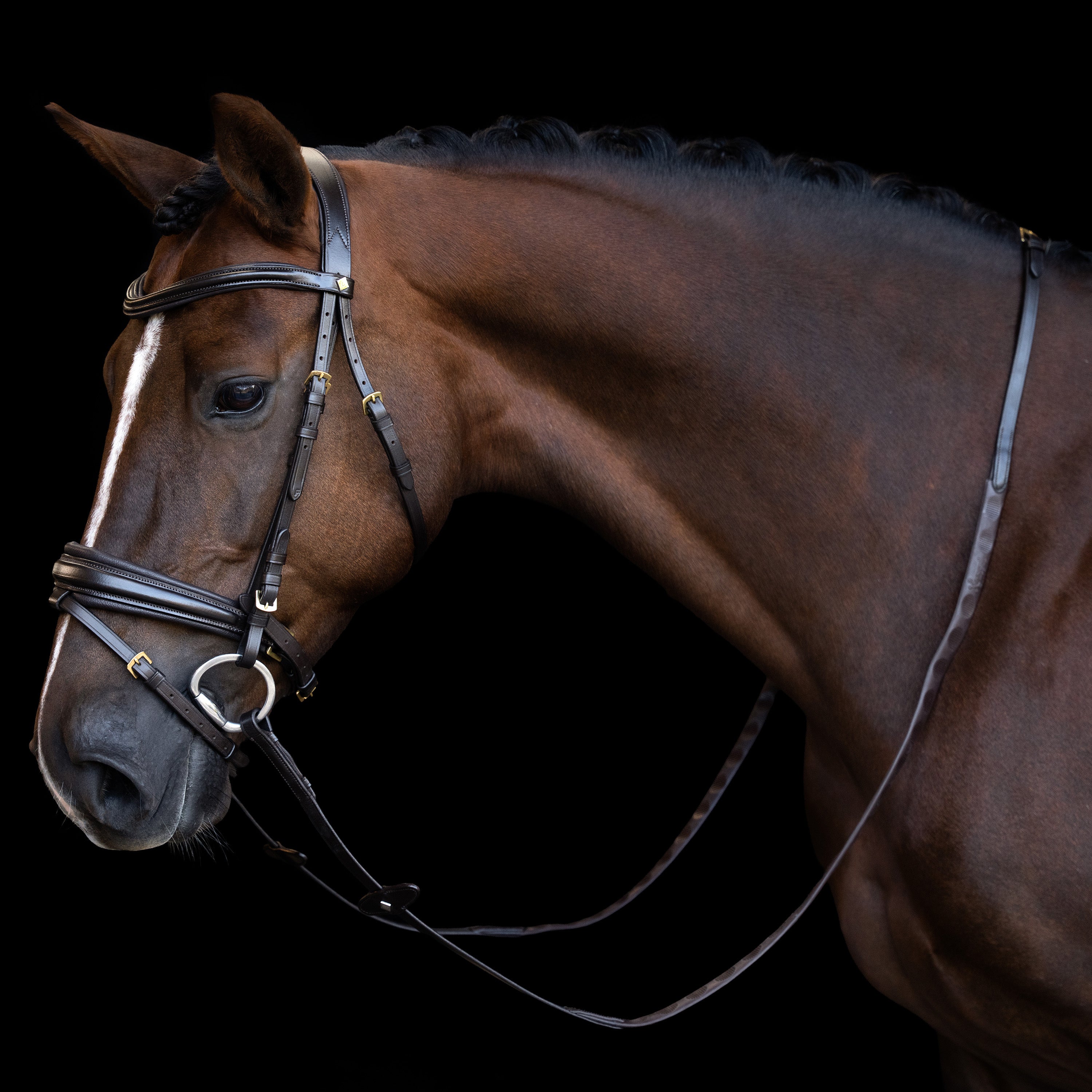 Imperial Riding Wodze gumowe Dark Brown z uchwytami MAGNA na kciuk