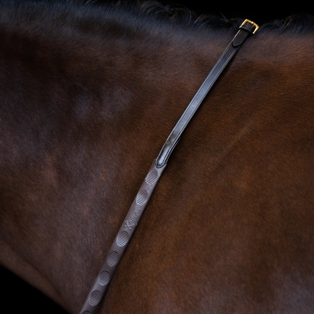Imperial Riding Wodze gumowe z uchwytami Dark Brown, pewny chwyt podczas jazdy