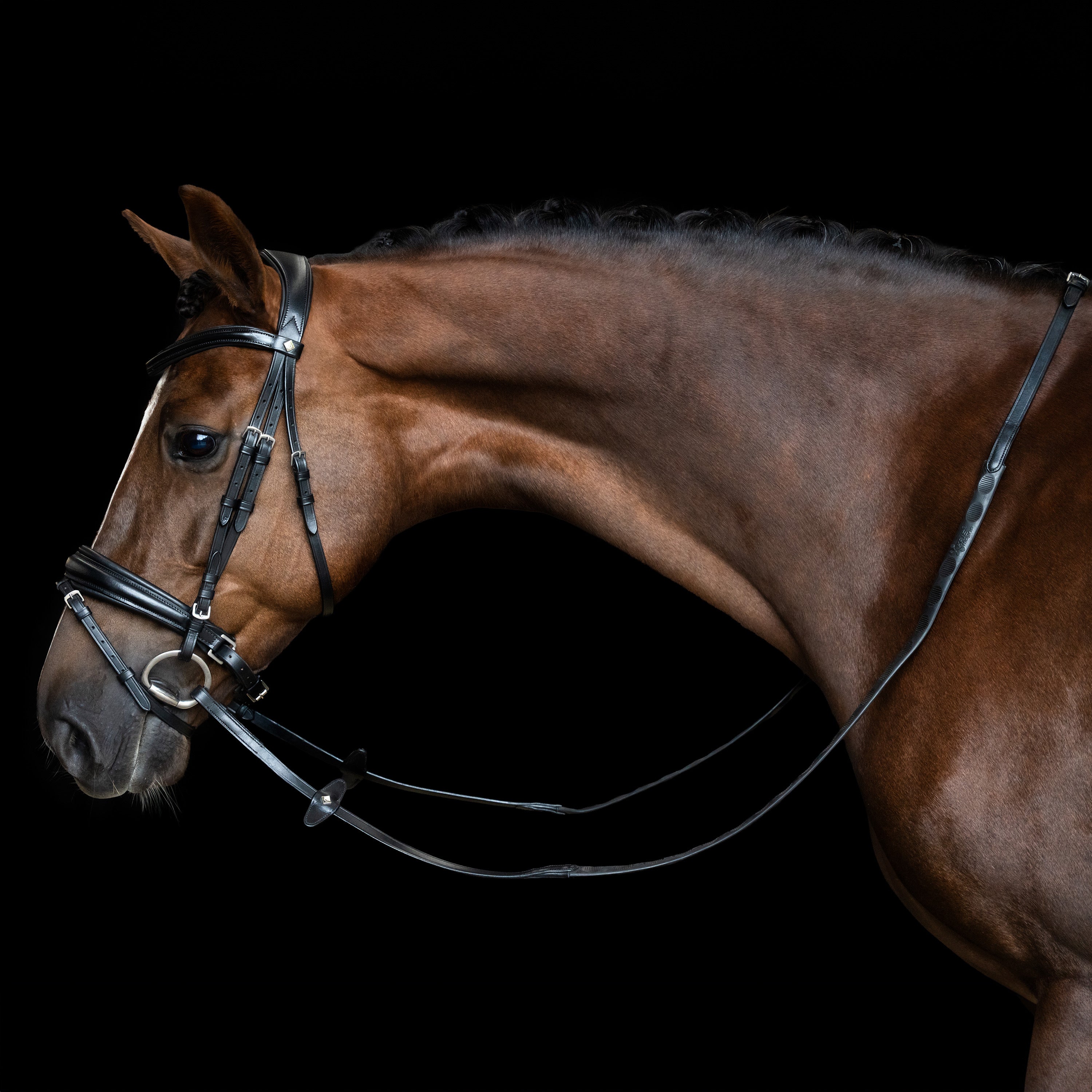 Imperial Riding Wodze gumowe z uchwytami Black
