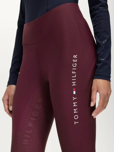 Tommy Hilfiger A/W 26 Legginsy jeździeckie z pełnym lejem Elmira Winter Deep Burgundy