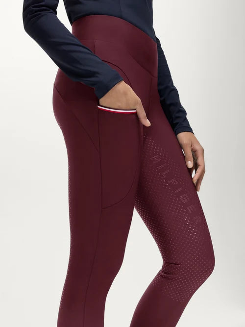 Tommy Hilfiger A/W 26 Legginsy jeździeckie z pełnym lejem Elmira Winter Deep Burgundy
