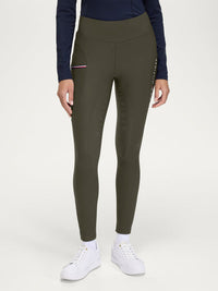 Tommy Hilfiger A/W 26 Legginsy jeździeckie z pełnym lejem Elmira Winter Camo Green