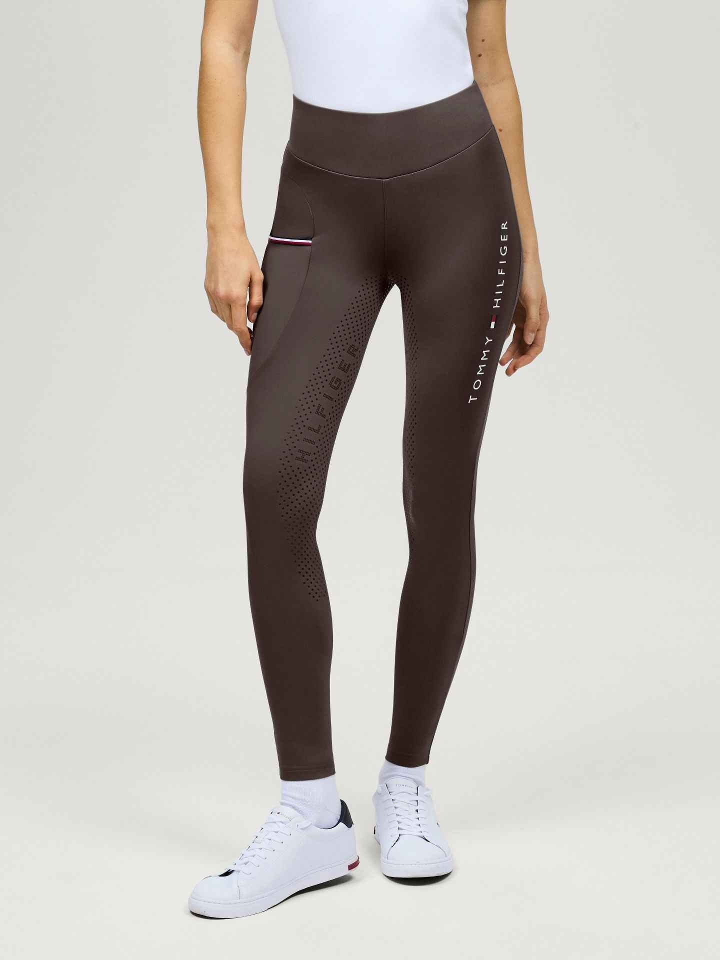 Tommy Hilfiger A/W 26 Legginsy całoroczne Elmira pełny lej Cacao