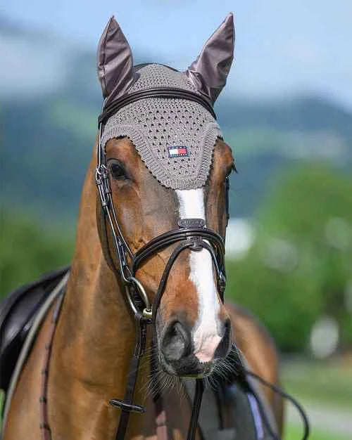 Nauszniki dla konia Tommy Hilfiger Equestrian Lexington Fly Hood Ash