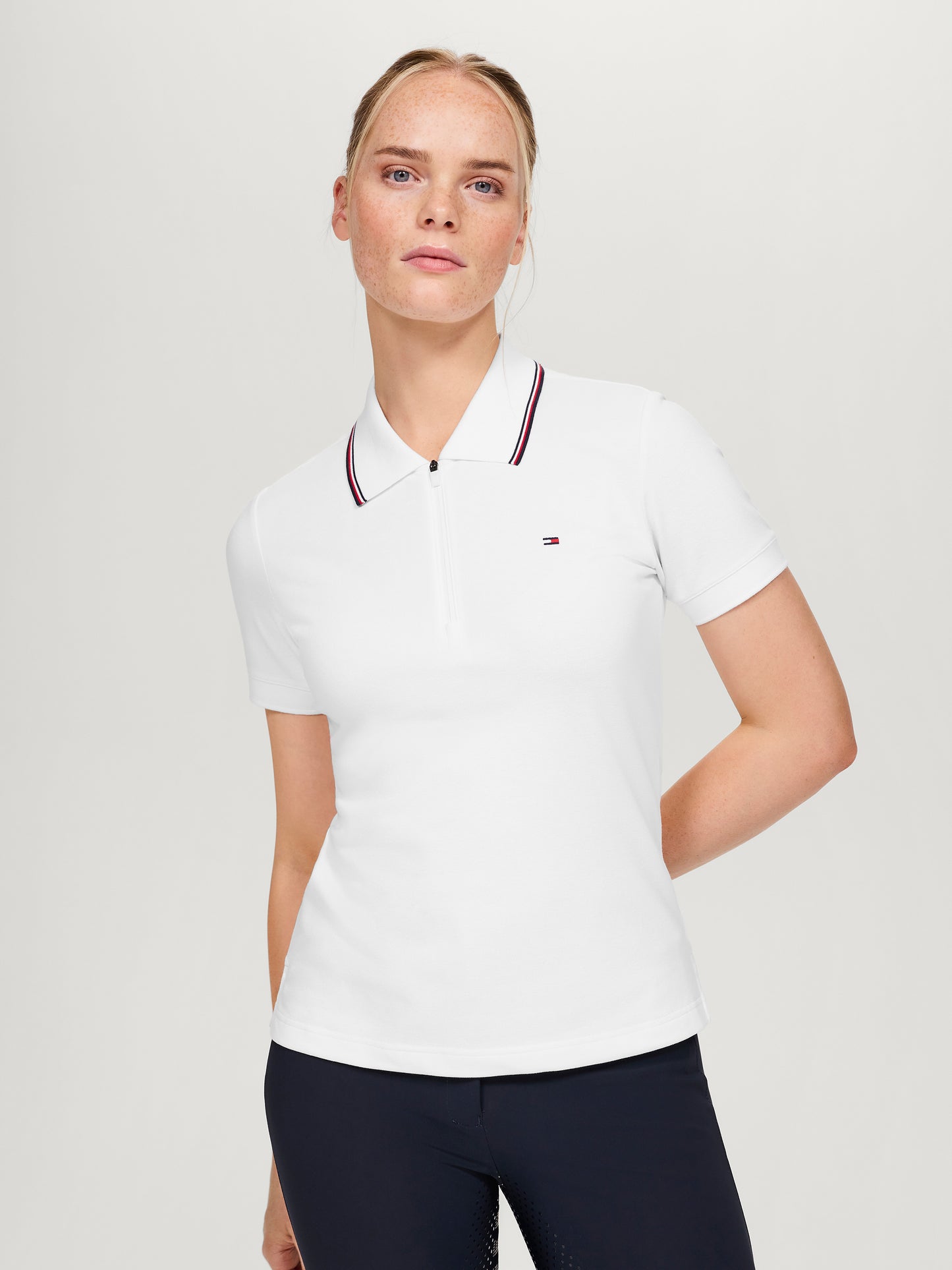 Koszulka polo Tommy Hilfiger Camden z zamkiem I krótkim rękawem
