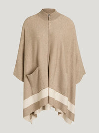 Tommy Hilfiger A/W 26 Peleryna dzianinowa Greenwood Taupe