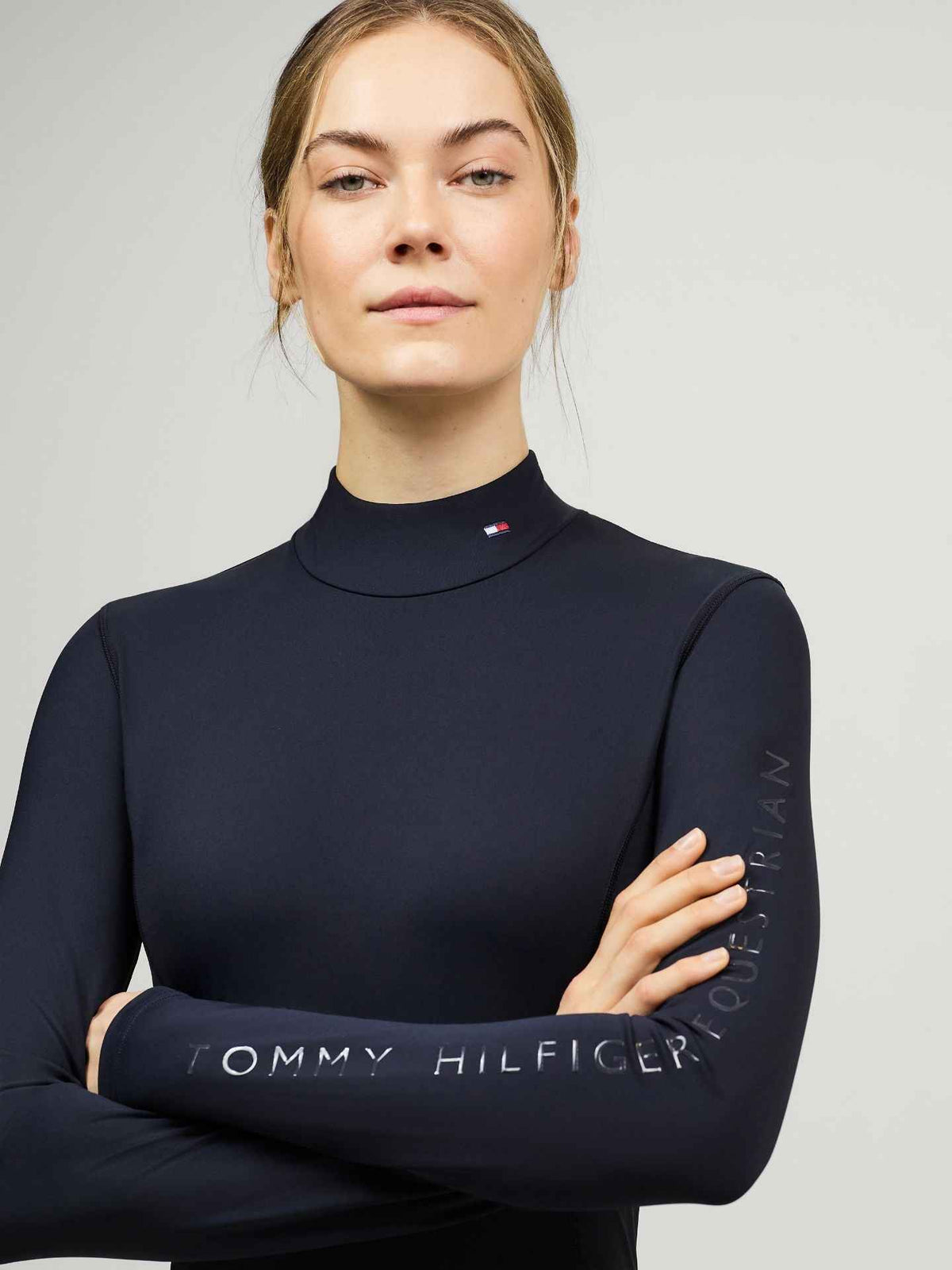 Tommy Hilfiger A/W 26 Golf Ava z długim rękawem Desert Sky