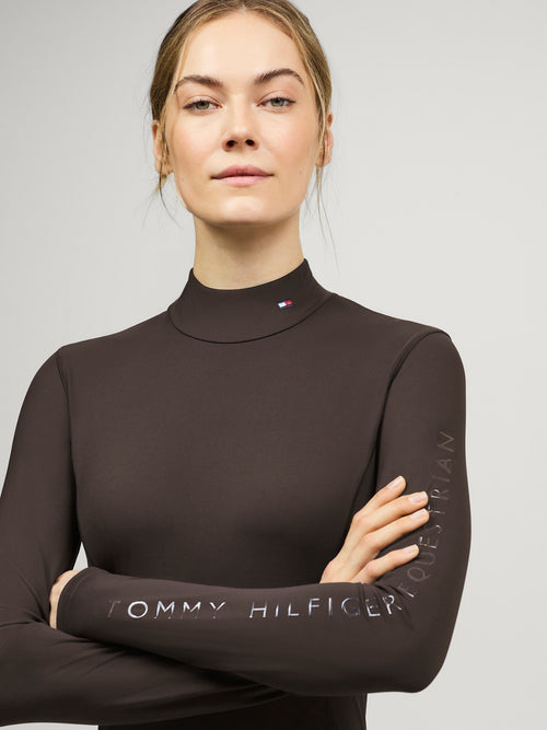 Tommy Hilfiger A/W 26 Golf Ava z długim rękawem Cacao