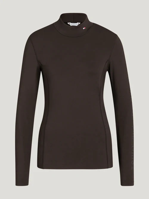 Tommy Hilfiger A/W 26 Golf Ava z długim rękawem Cacao