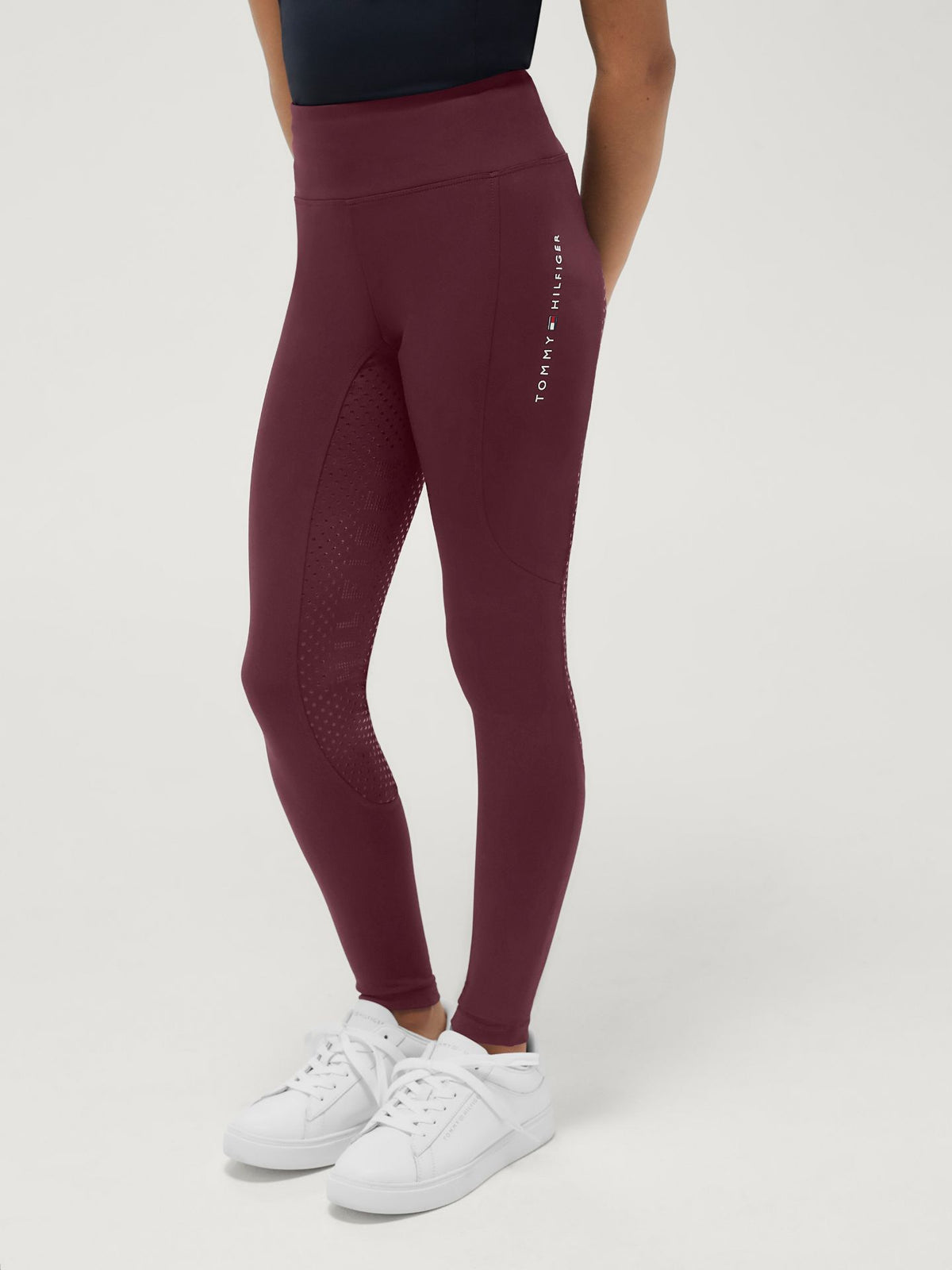 Tommy Hilfiger A/W 26 Legginsy młodzieżowe Devon Full Grip Deep Burgundy