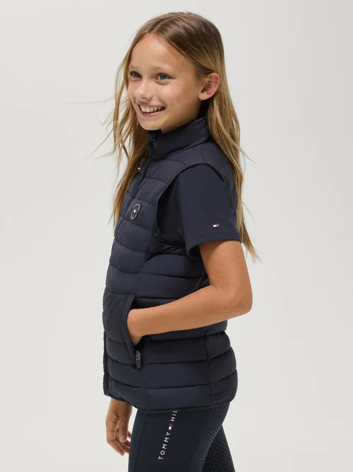 Tommy Hilfiger A/W 26 Kamizelka pikowana młodzieżowa Serano Desert Sky