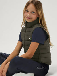 Tommy Hilfiger A/W 26 Kamizelka pikowana młodzieżowa Serano Camo Green