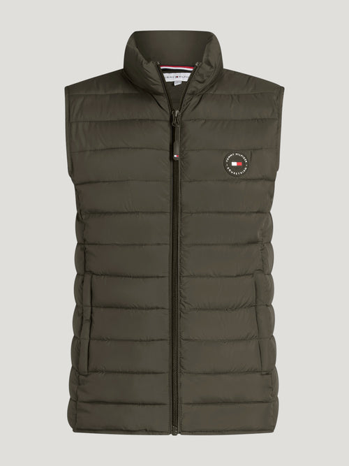 Tommy Hilfiger A/W 26 Kamizelka pikowana młodzieżowa Serano Camo Green