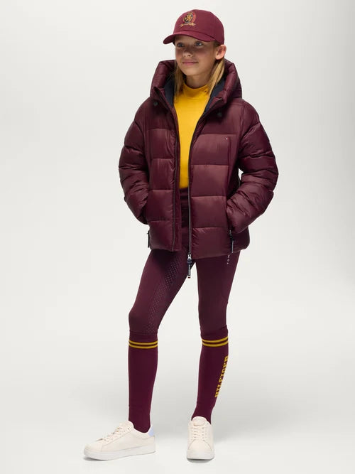 Tommy Hilfiger A/W 26 Kurtka pikowana Glendale Junior Deep Burgundy