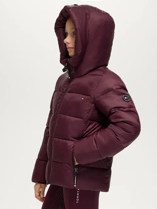 Tommy Hilfiger A/W 26 Kurtka pikowana Glendale Junior Deep Burgundy