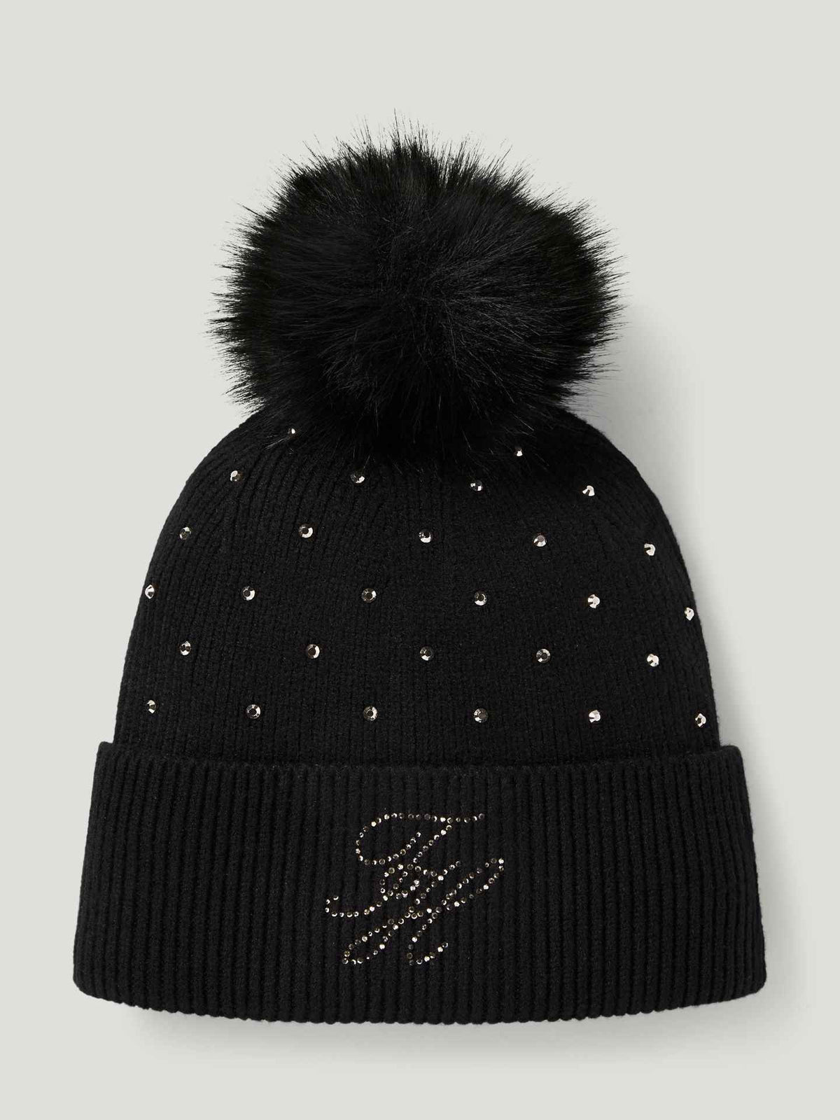 Tommy Hilfiger A/W 26 Czapka pom pom Daly Strass Black