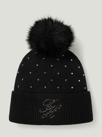Tommy Hilfiger A/W 26 Czapka pom pom Daly Strass Black