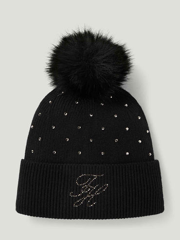 Tommy Hilfiger A/W 26 Czapka pom pom Daly Strass Black