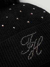 Tommy Hilfiger A/W 26 Czapka pom pom Daly Strass Black