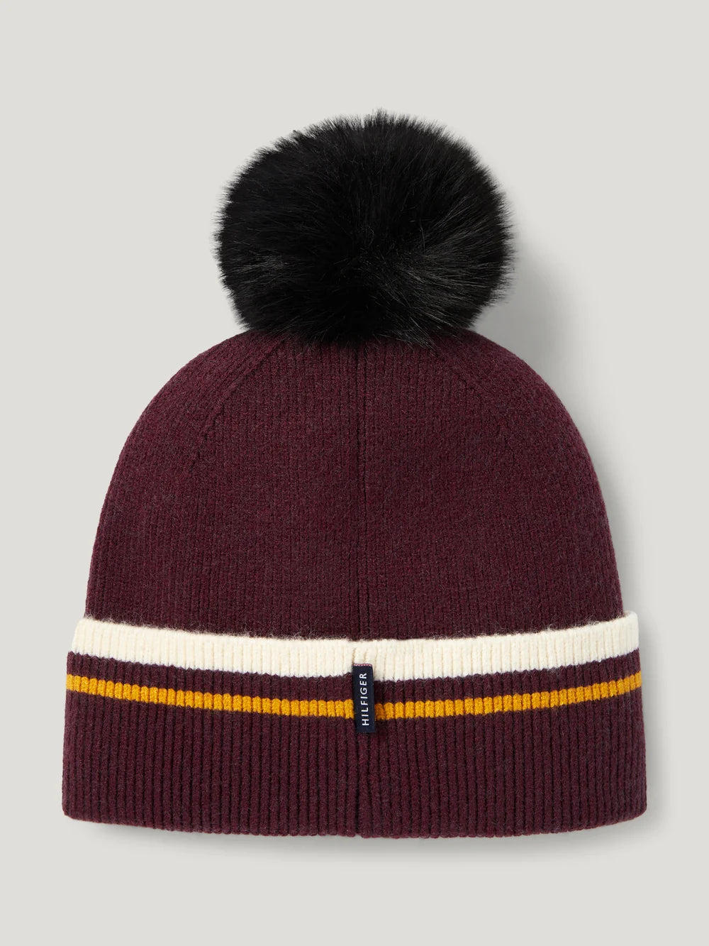Tommy Hilfiger A/W 26 Czapka pom pom Dean Deep Burgundy