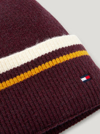 Tommy Hilfiger A/W 26 Czapka pom pom Dean Deep Burgundy