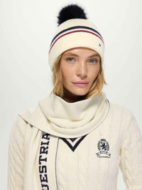 Tommy Hilfiger A/W 26 Czapka pom pom Dean Ecru