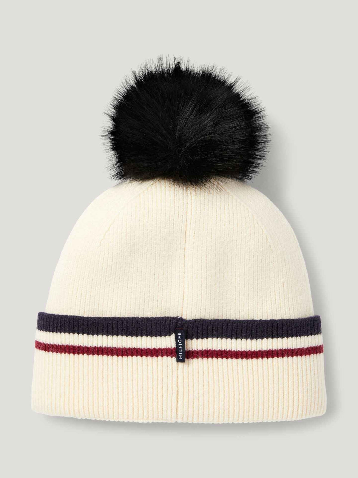 Tommy Hilfiger A/W 26 Czapka pom pom Dean Ecru