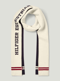 Tommy Hilfiger A/W 26 Szal Vanderbilt Varsity Ecru
