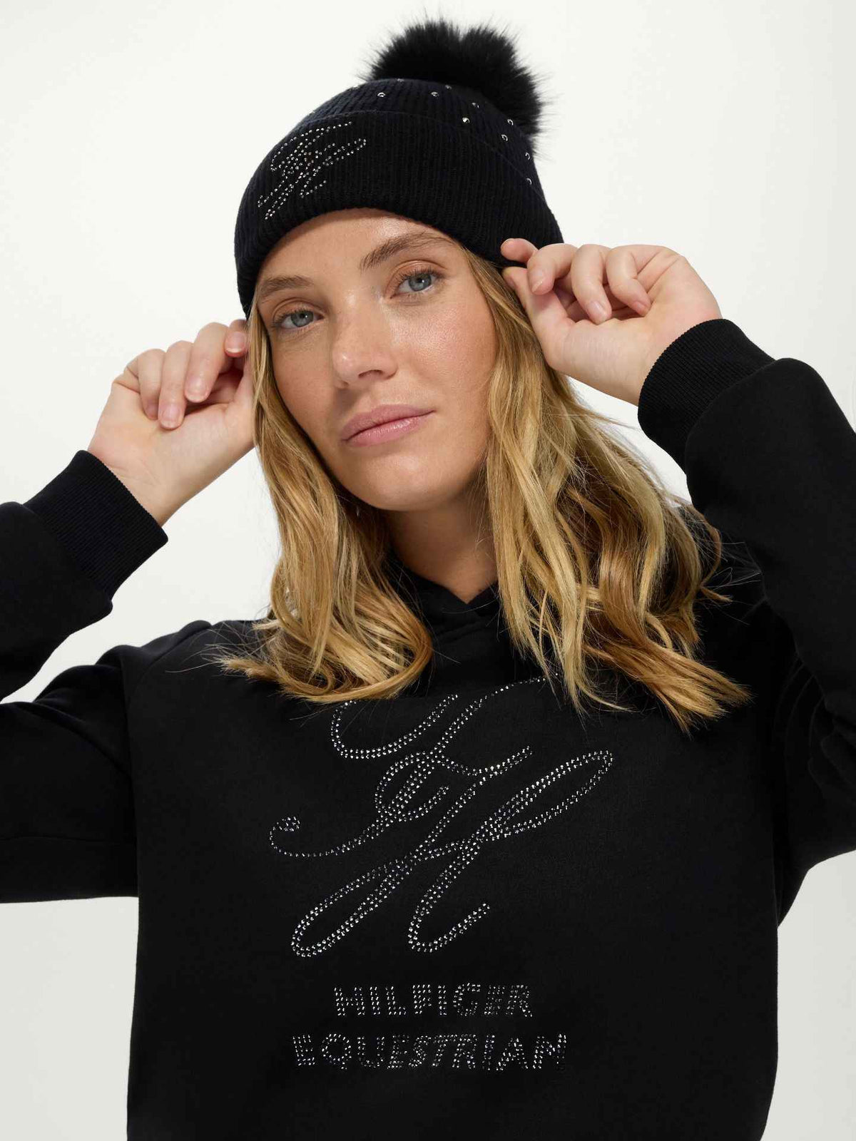 Tommy Hilfiger A/W 26 Bluza z kapturem Estelle Strass Black