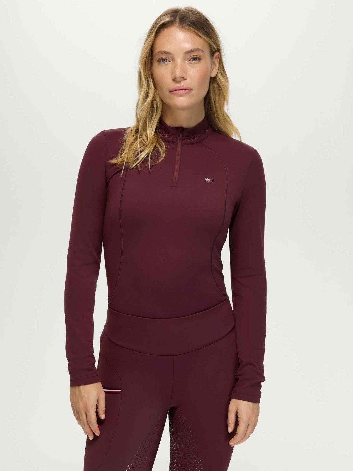 Tommy Hilfiger A/W 26 Bluza treningowa Cady Strass Deep Burgundy
