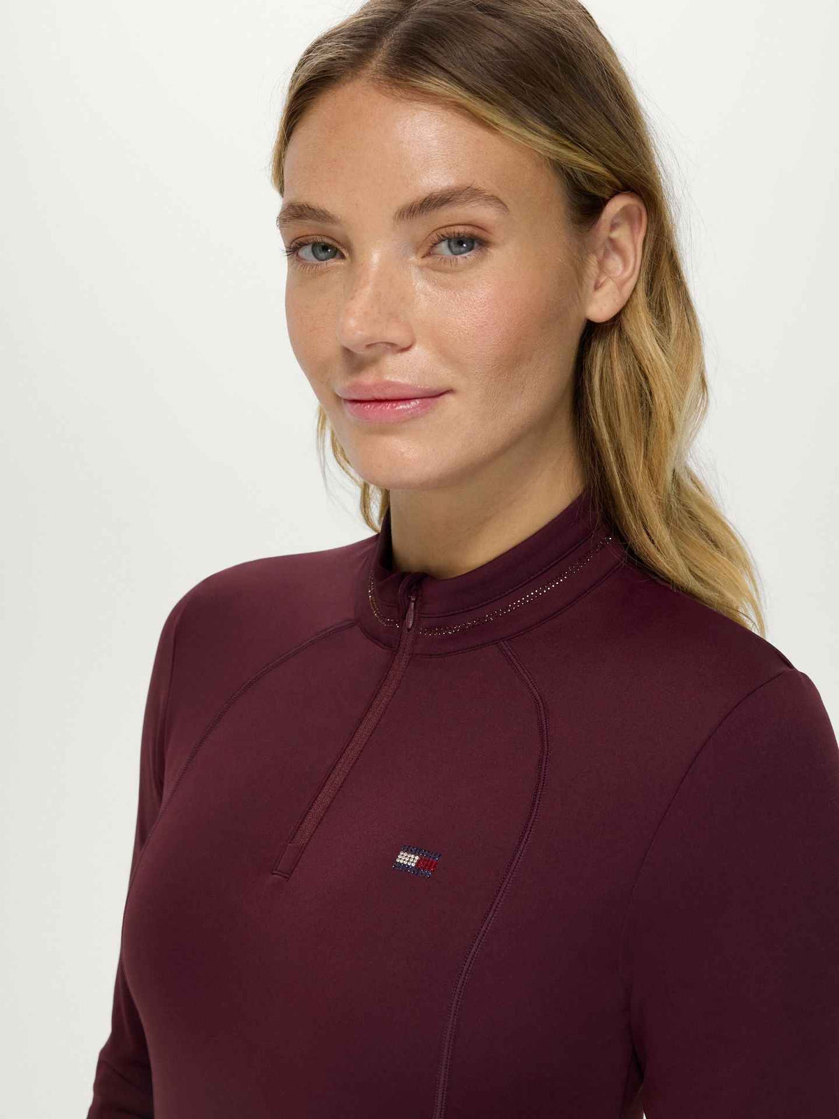 Tommy Hilfiger A/W 26 Bluza treningowa Cady Strass Deep Burgundy