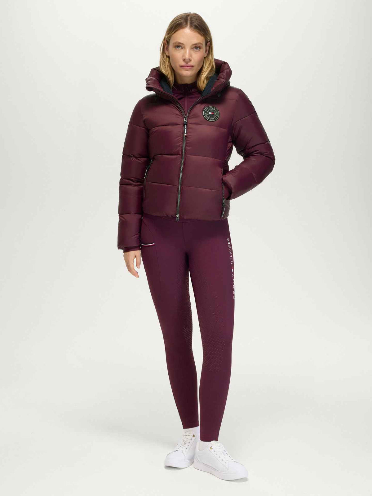 Tommy Hilfiger A/W 26 Kurtka pikowana Glendale Deep Burgundy