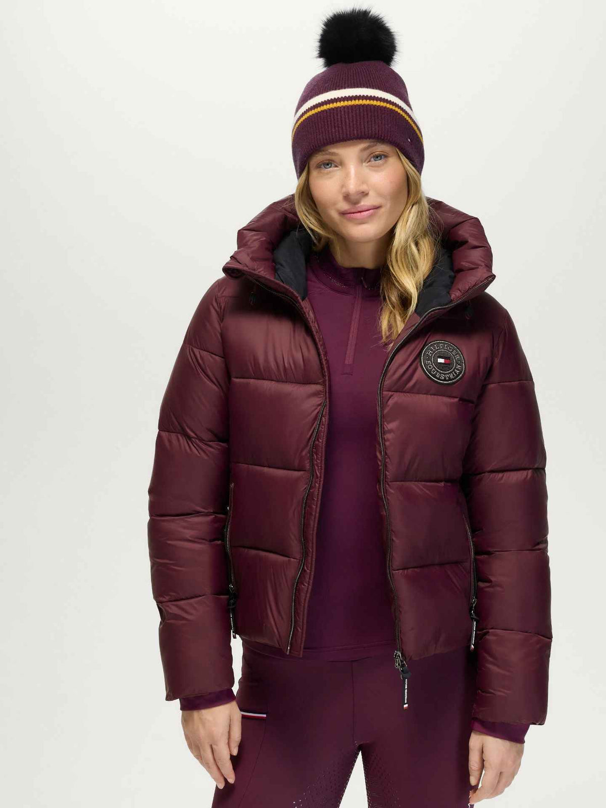 Tommy Hilfiger A/W 26 Kurtka pikowana Glendale Deep Burgundy