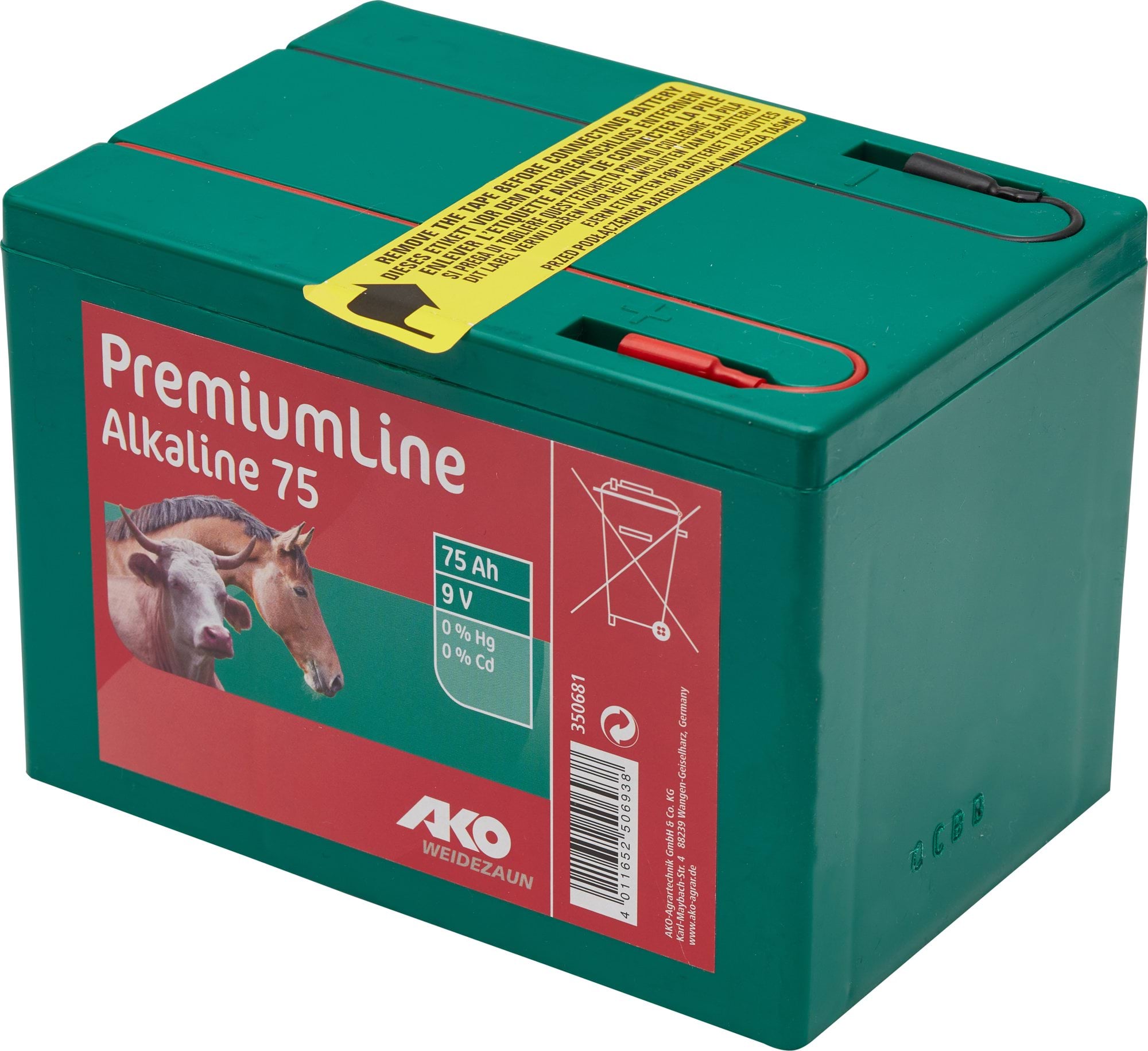 Bateria alkaliczna do elektryzatora 9 V 75 Ah AKO - Cavalo