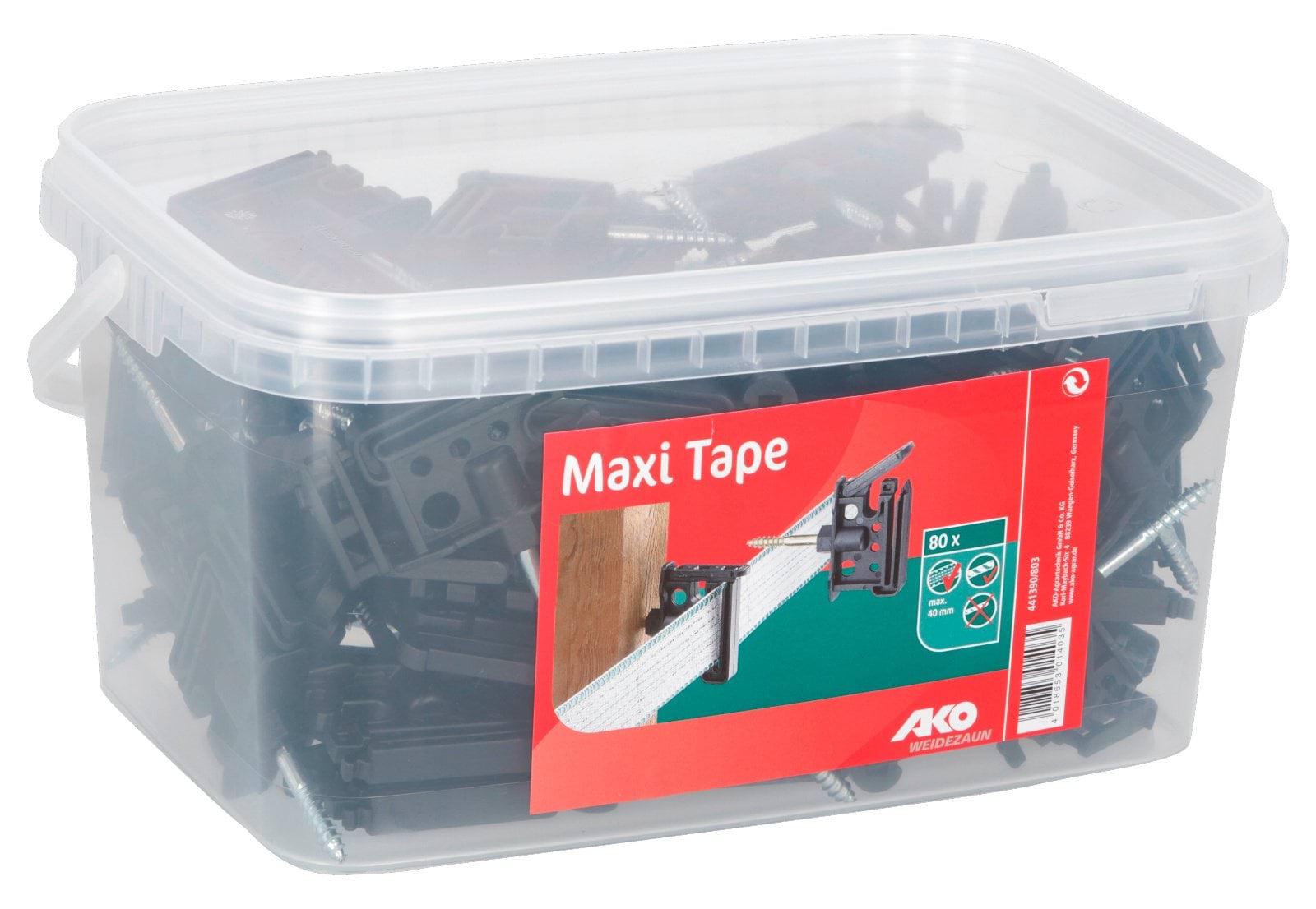 Izolator zatrzaskowy do taśmy do 40mm Maxi Tape, 80 szt, AKO - Cavalo