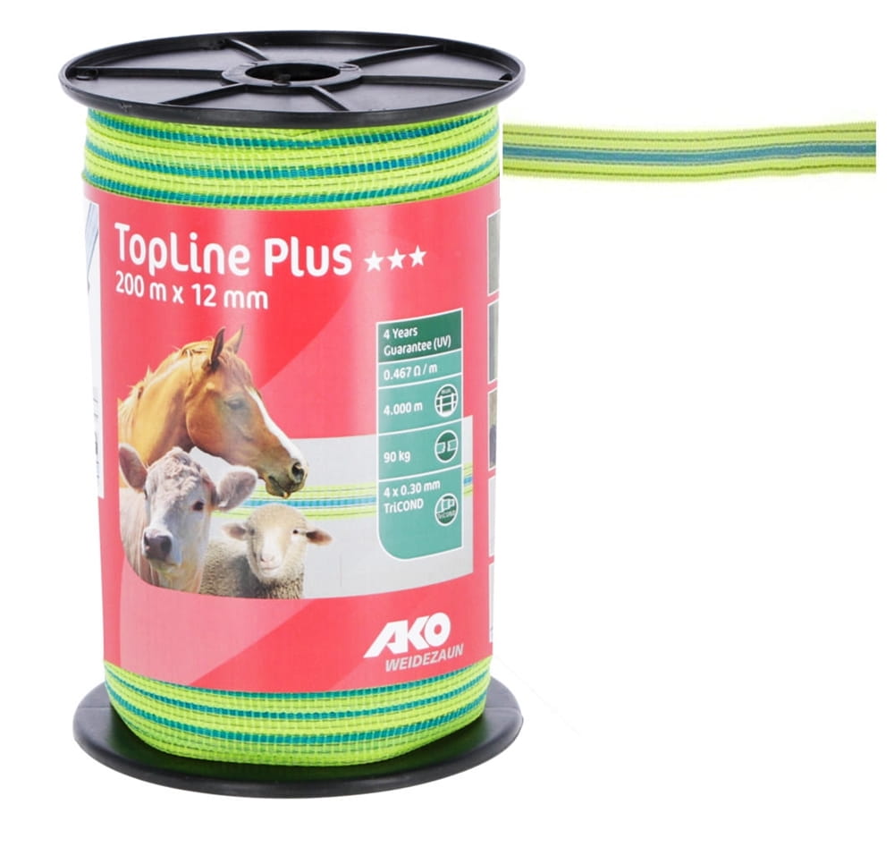 Taśma  taśma dla koni Ako TopLine  Plus 12mm/200 m - Cavalo