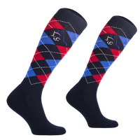 Comodo podkolanówki jeździeckie Karo Multicolor granat-czerwony - Cavalo