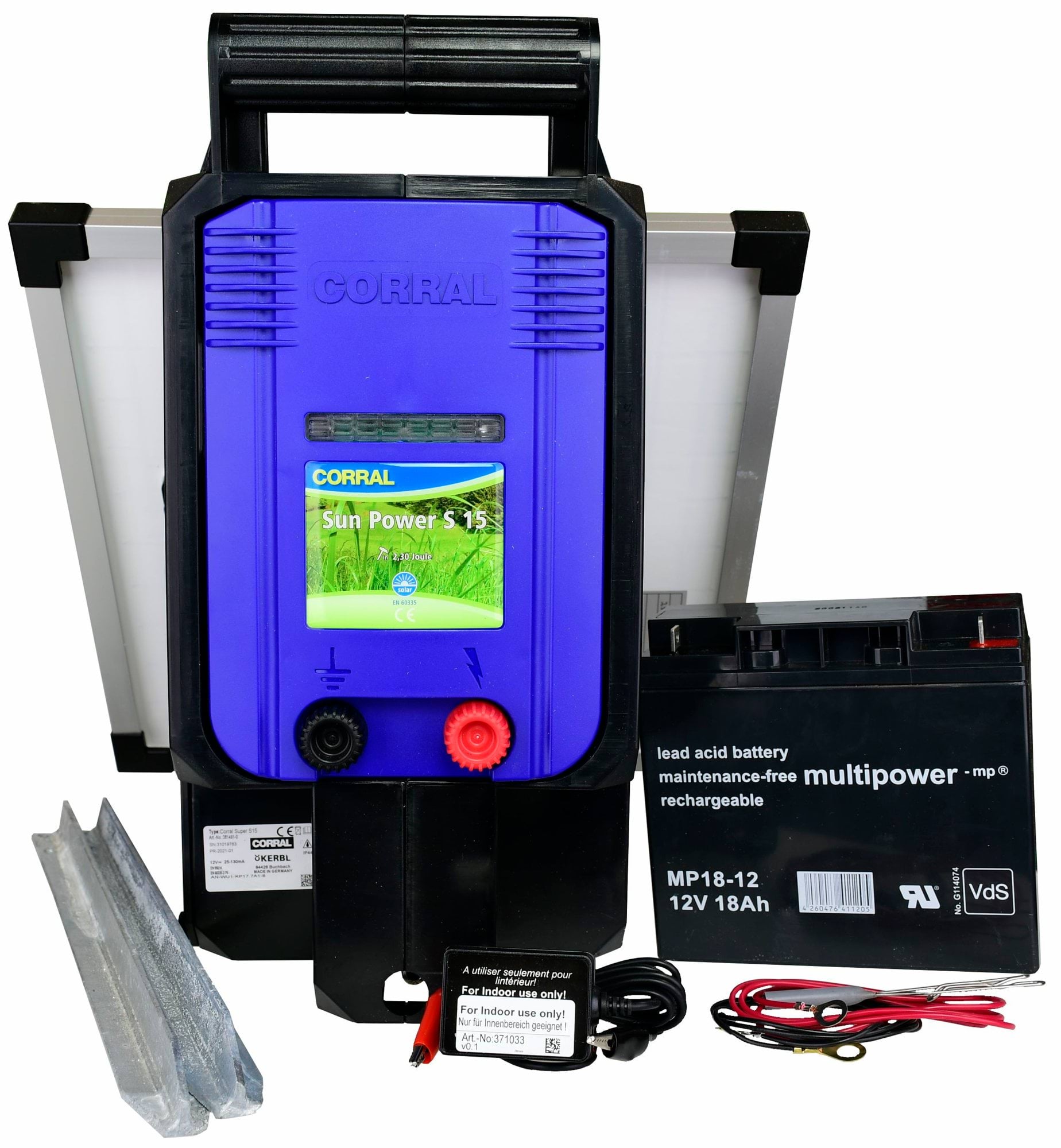 Elektryzator solarny Corral SunPower S 15, dla koni, bydła trzody chlewnej i kur, 2,3 J - Cavalo