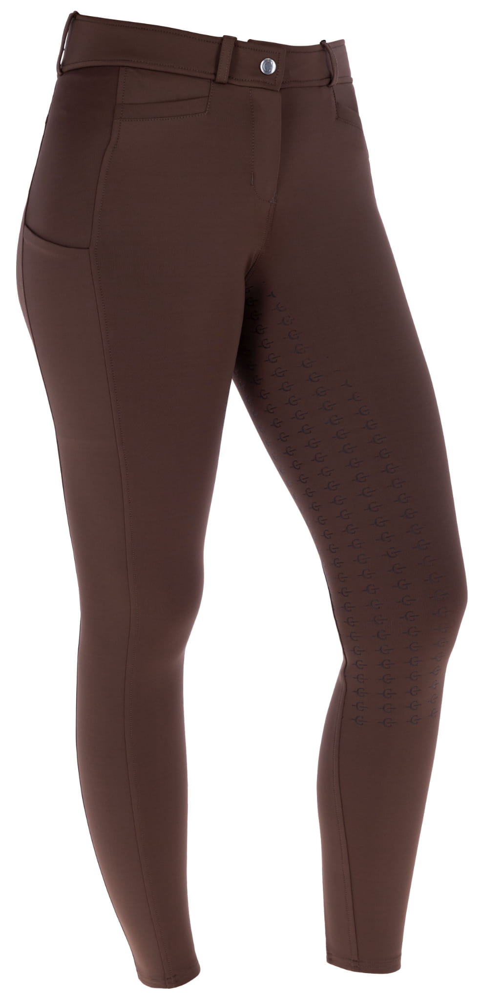 Bryczesy z lejem silikonowym Covalliero S/S 2024 damskie Chocolate - Cavalo