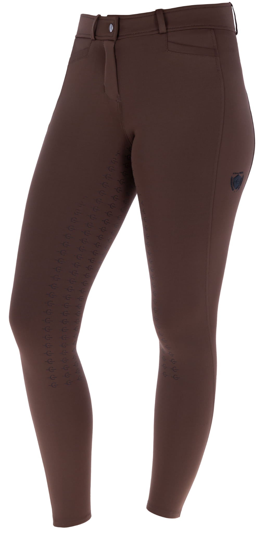 Bryczesy z lejem silikonowym Covalliero S/S 2024 damskie Chocolate - Cavalo