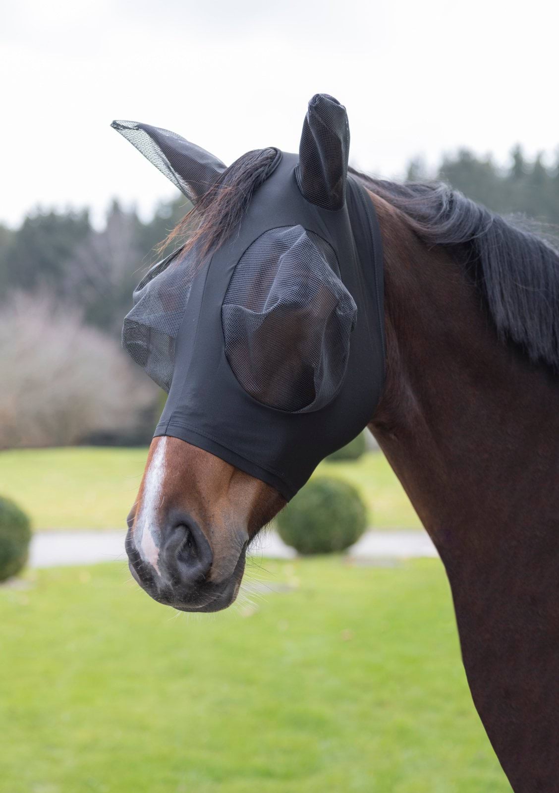 Maska przeciwowadowa dla konia FinoStretch Zipper Covalliero - Cavalo