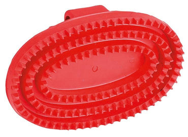Zgrzebło dla konia, gumowe, czerwony, 15 cm, Covalliero - Cavalo