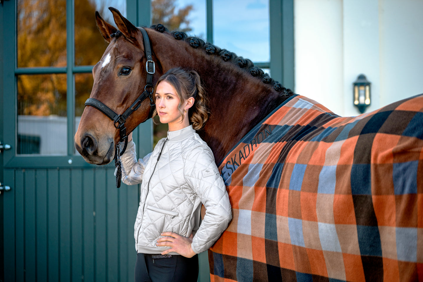 Eskadron Platinum 26 Derka Polarowa Fleece Check Black-Bale-Amber