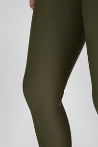 Legginsy jeździeckie Eskadron Heritage 26/27 PRO FULL GRIP w kolorze Deep Moss – na modelce, dodatkowe ujęcie