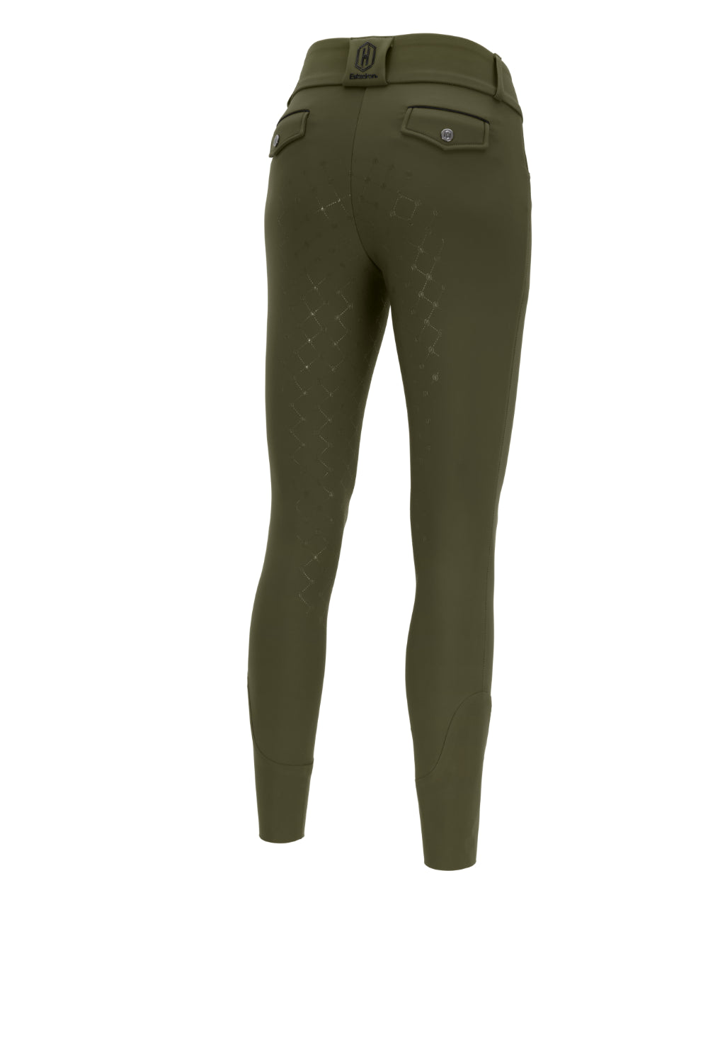 Bryczesy jeździeckie Eskadron Heritage 26/27 FULL GRIP w kolorze Deep Moss – widok z tyłu