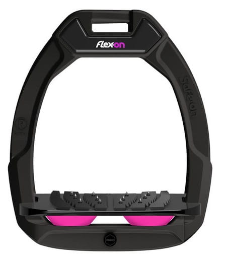 Strzemiona bezpieczne Flex-On SAFE-ON Black/Black/Pink Z Skośne, kolce - Cavalo