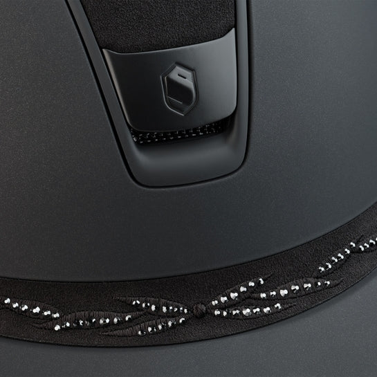 SAMSHIELD Kask Miss Shield 2.0 Shadowmatt Alcantara/Flower Swarovski Black