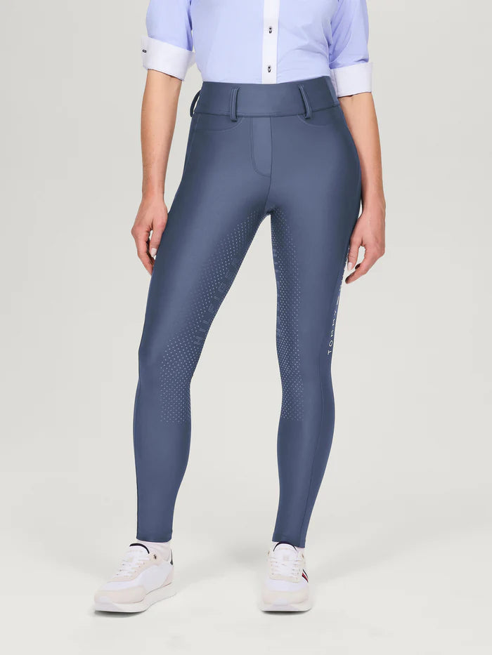 Legginsy całoroczne Tommy Hilfiger Equestrian Highland pełny lej faded indigo