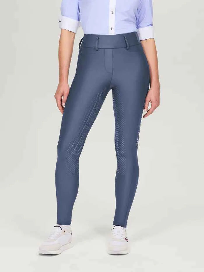 Legginsy całoroczne Tommy Hilfiger Equestrian Highland pełny lej faded indigo